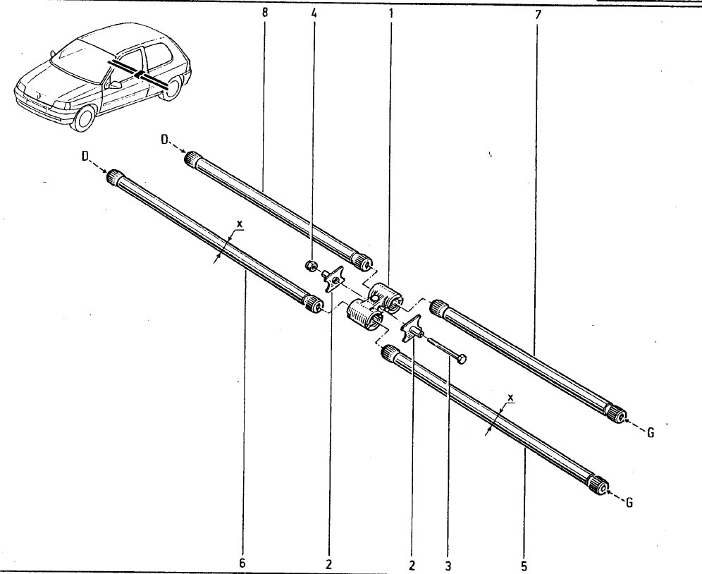 Rear axle - Torsion bar suspension