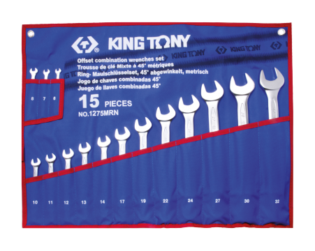 45° metric combination wrenches set - 15pcs