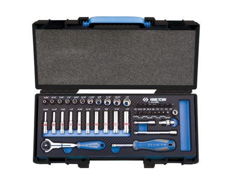 1/4' 6-point and 12-point inch socket set with acc