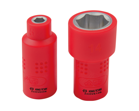 VDE insulated 1/4' standard 6 points metric socket