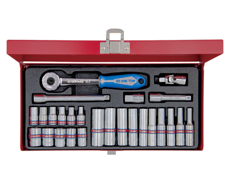 1/4' socket set inch size with accessories - 26 pc