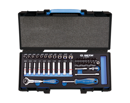 1/4' 6-point inch socket set with accessories - 44