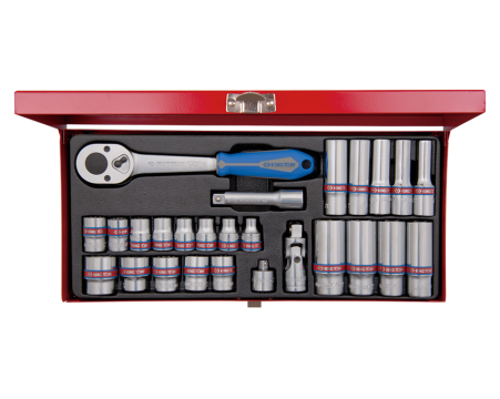 3/8' Socket set inch size with accessories - 26 pc