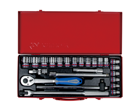 1/2' Socket set inch size with accessories - 24 pc