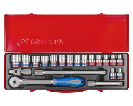 1/2 Socket set metric size with accessories - 20 p