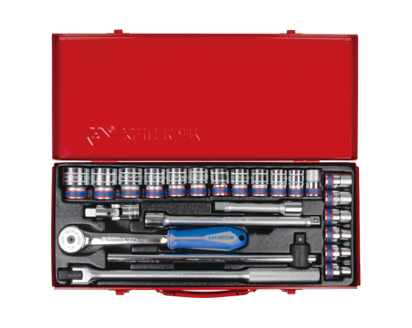 1/2' Socket set metric size with accessories - 24 