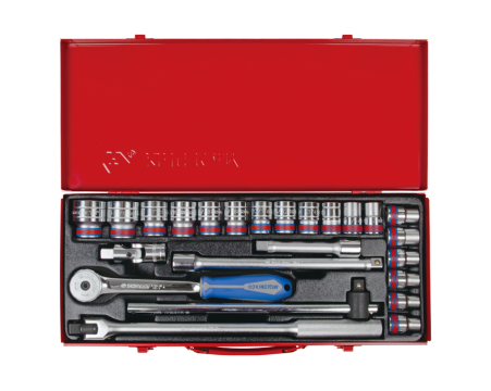 1/2' Socket set inch size with accessories - 24 pc