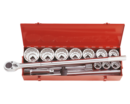 1' socket set - metric size with accessories- 14 p