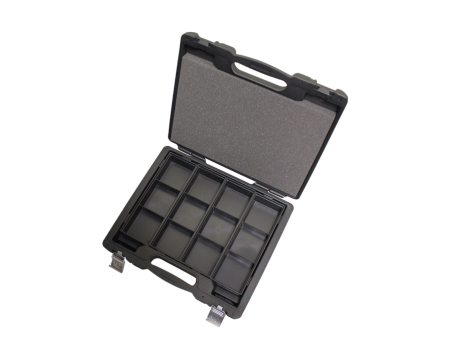 Case with 12 storage compartments