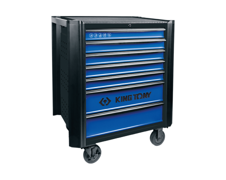 Blue & Black BUMPER tool trolley - 7 drawers with 