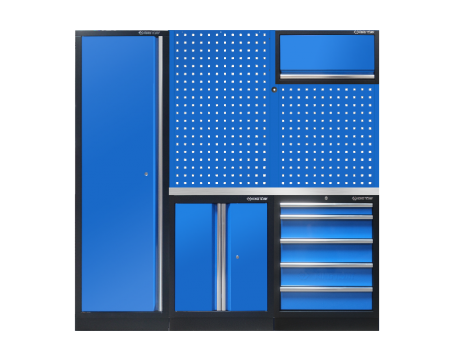 Mobiliario para taller completo (negro/azul/acero 