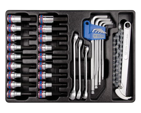 Wrenches and hex and TORX® bit socket module set -