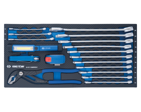EVAWAVE tray with combination wrenches, pliers, a 